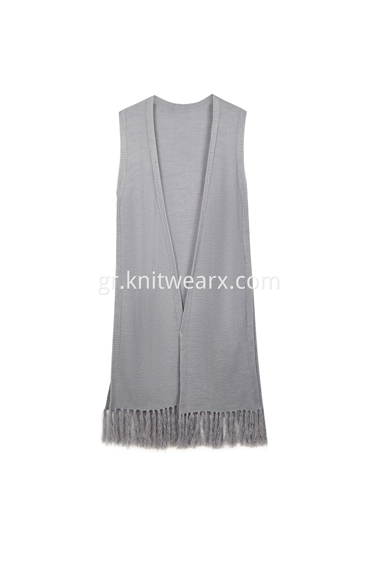 Women's Reverse Stitch Shawl Sleeveless Wrap Knitted Cardigan Sweater